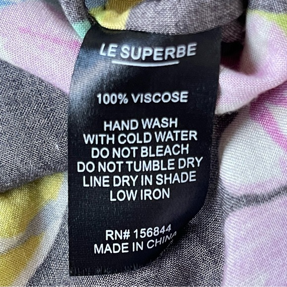 LE SUPERBE  Mai Tai Might I Dress in Black Tropi Cali Size 6 - Picture 11 of 11